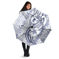 Hawaii Plumeria Lokelani Pikake Lei Umbrella Navy Blue Polynesian Tattoo LT9 - Polynesian Pride