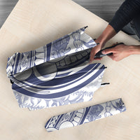 Hawaii Plumeria Lokelani Pikake Lei Umbrella Navy Blue Polynesian Tattoo LT9 - Polynesian Pride