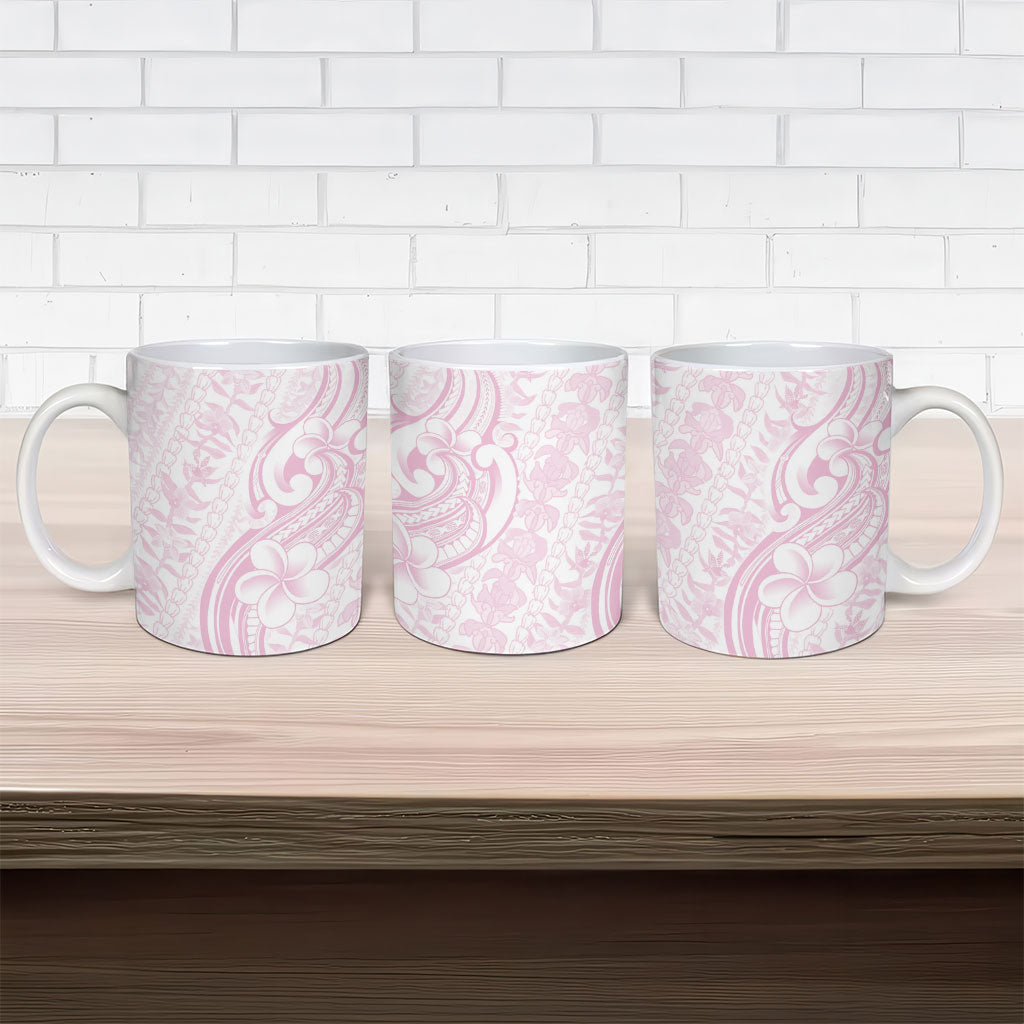 Hawaii Plumeria Lokelani Pikake Lei Ceramic Mug Poni Mama Polynesian Tattoo