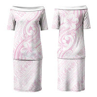 Hawaii Plumeria Lokelani Pikake Lei Couples Matching Puletasi and Long Sleeve Button Shirt Poni Mama Polynesian Tattoo LT9 - Polynesian Pride