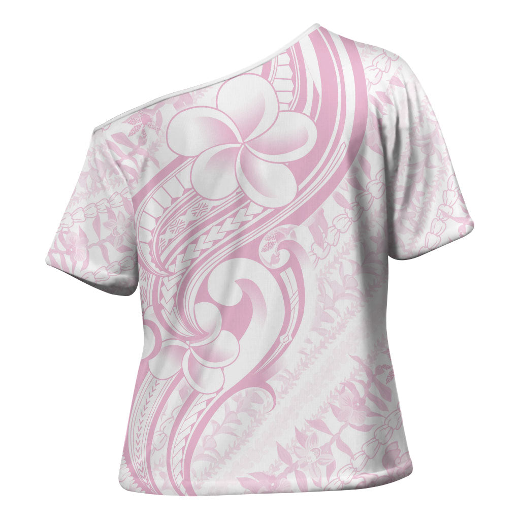 Hawaii Plumeria Lokelani Pikake Lei Cross Shoulder Shirt Poni Mama Polynesian Tattoo LT9 - Polynesian Pride