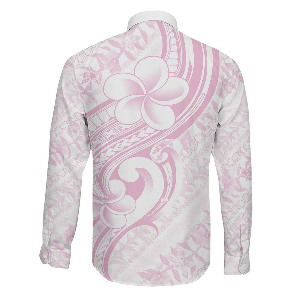 Hawaii Plumeria Lokelani Pikake Lei Family Matching Long Sleeve Bodycon Dress and Hawaiian Shirt Poni Mama Polynesian Tattoo LT9 - Polynesian Pride