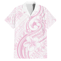 Hawaii Plumeria Lokelani Pikake Lei Family Matching Off Shoulder Maxi Dress and Hawaiian Shirt Poni Mama Polynesian Tattoo LT9 Dad's Shirt - Short Sleeve Pink - Polynesian Pride