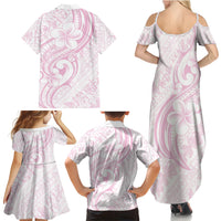 Hawaii Plumeria Lokelani Pikake Lei Family Matching Summer Maxi Dress and Hawaiian Shirt Poni Mama Polynesian Tattoo LT9 - Polynesian Pride