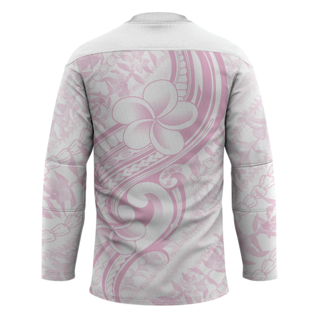 Hawaii Plumeria Lokelani Pikake Lei Hockey Jersey Poni Mama Polynesian Tattoo LT9 - Polynesian Pride