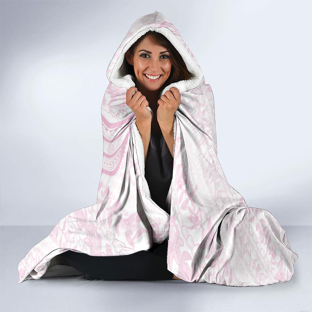 Hawaii Plumeria Lokelani Pikake Lei Hooded Blanket Poni Mama Polynesian Tattoo