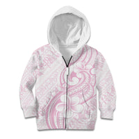 Hawaii Plumeria Lokelani Pikake Lei Kid Hoodie Poni Mama Polynesian Tattoo LT9 Zip Hoodie Pink - Polynesian Pride