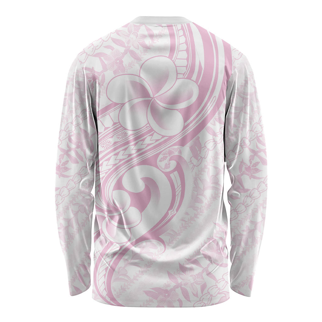 Hawaii Plumeria Lokelani Pikake Lei Long Sleeve Shirt Poni Mama Polynesian Tattoo LT9 - Polynesian Pride