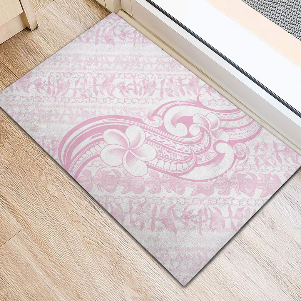 Hawaii Plumeria Lokelani Pikake Lei Rubber Doormat Poni Mama Polynesian Tattoo