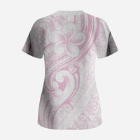 Hawaii Plumeria Lokelani Pikake Lei Scrub Top Poni Mama Polynesian Tattoo LT9 - Polynesian Pride