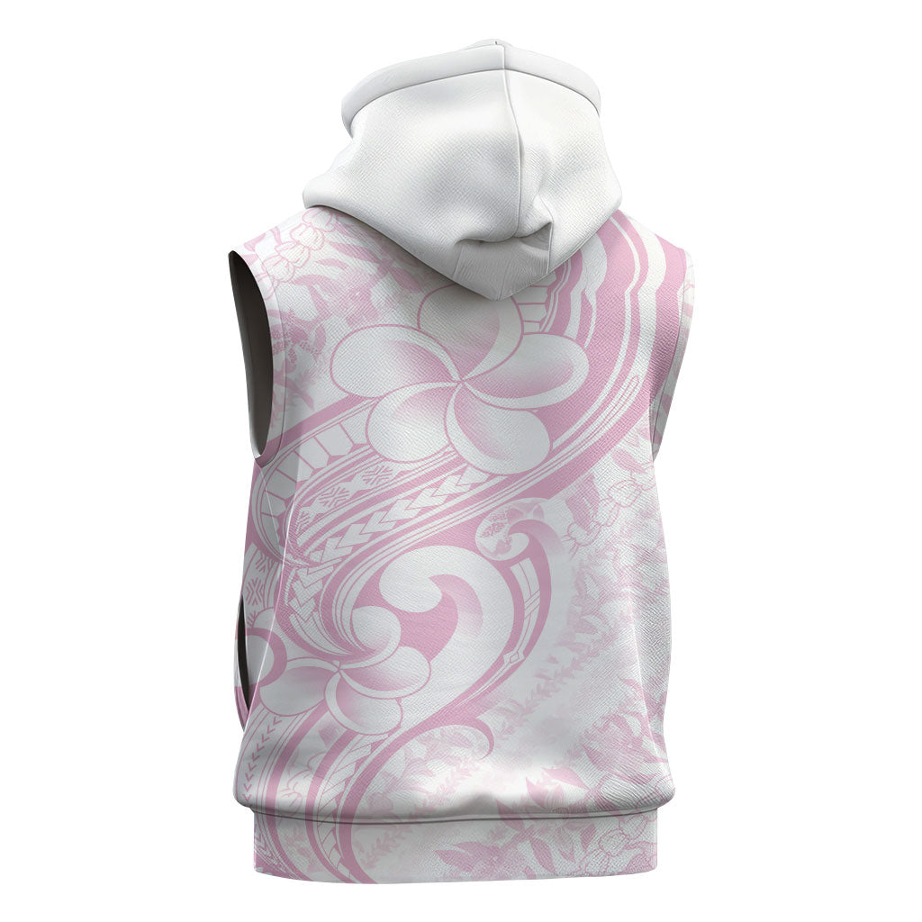 Hawaii Plumeria Lokelani Pikake Lei Sleeveless Hoodie Poni Mama Polynesian Tattoo LT9 - Polynesian Pride