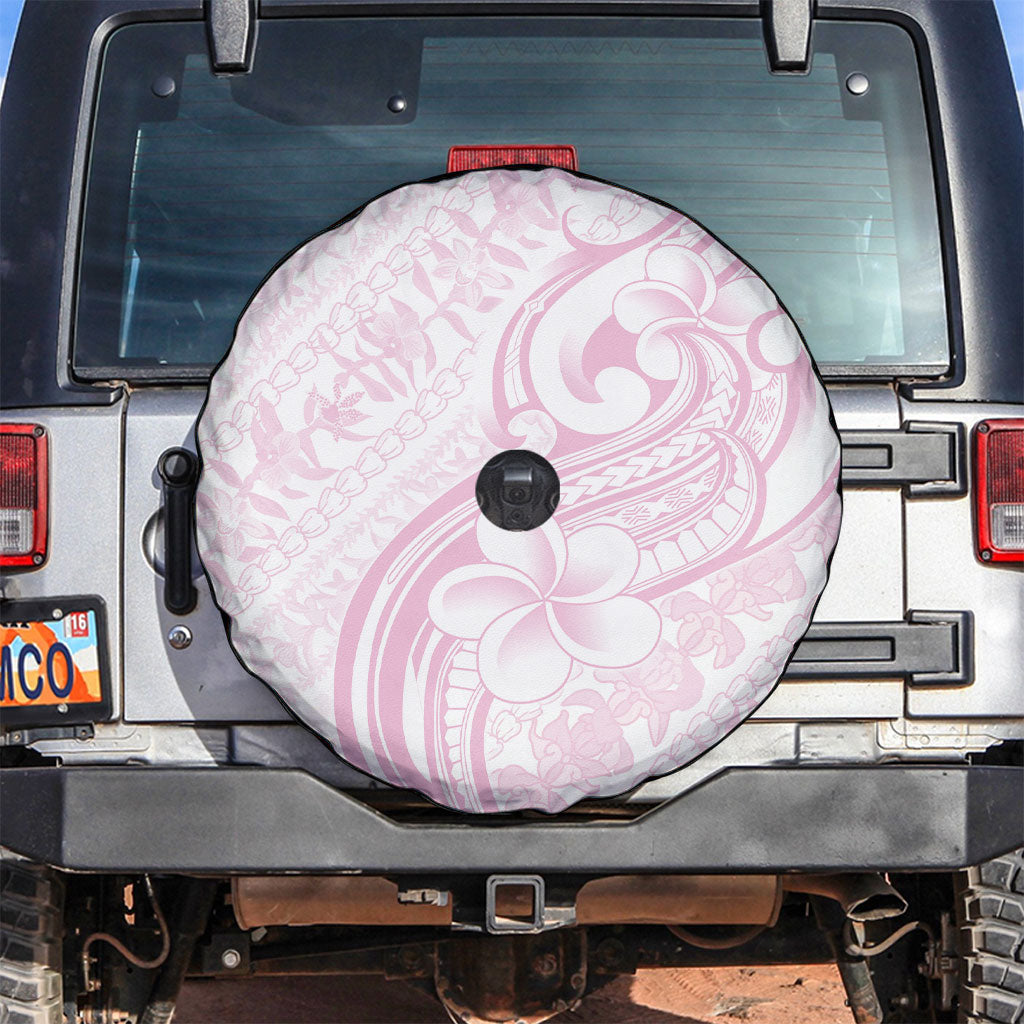 Hawaii Plumeria Lokelani Pikake Lei Spare Tire Cover Poni Mama Polynesian Tattoo LT9 Pink - Polynesian Pride