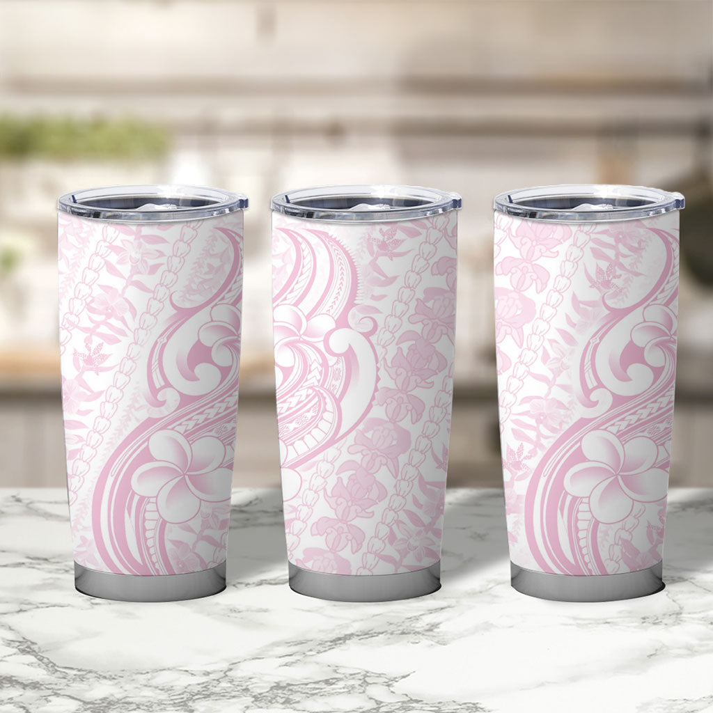 Hawaii Plumeria Lokelani Pikake Lei Tumbler Cup Poni Mama Polynesian Tattoo LT9 - Polynesian Pride
