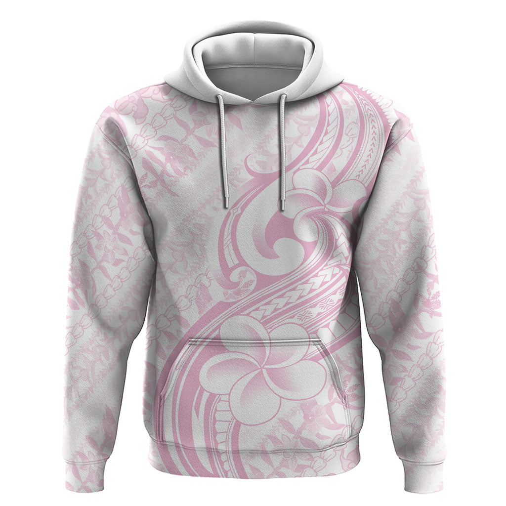 Hawaii Plumeria Lokelani Pikake Lei Zip Hoodie Poni Mama Polynesian Tattoo LT9 Pullover Hoodie Pink - Polynesian Pride