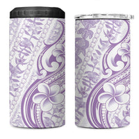 Hawaii Plumeria Lokelani Pikake Lei 4 in 1 Can Cooler Tumbler Poni Polynesian Tattoo LT9 One Size: 16 oz Purple - Polynesian Pride