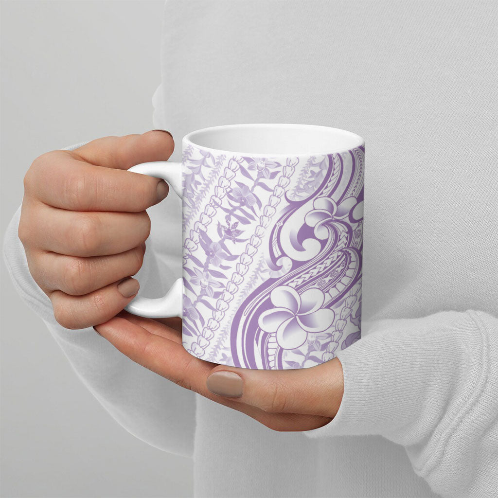 Hawaii Plumeria Lokelani Pikake Lei Ceramic Mug Poni Polynesian Tattoo