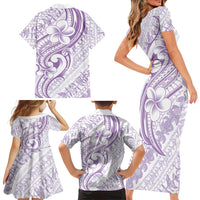 Hawaii Plumeria Lokelani Pikake Lei Family Matching Short Sleeve Bodycon Dress and Hawaiian Shirt Poni Polynesian Tattoo LT9 - Polynesian Pride