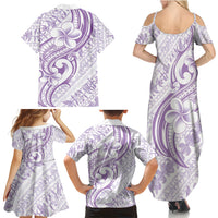 Hawaii Plumeria Lokelani Pikake Lei Family Matching Summer Maxi Dress and Hawaiian Shirt Poni Polynesian Tattoo LT9 - Polynesian Pride
