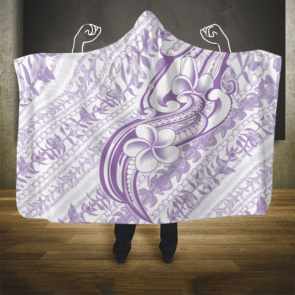 Hawaii Plumeria Lokelani Pikake Lei Hooded Blanket Poni Polynesian Tattoo
