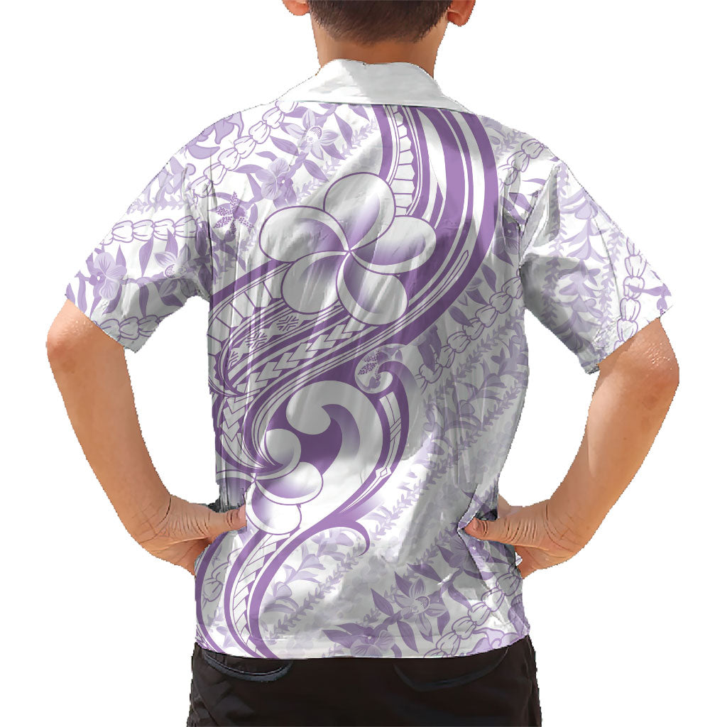 Hawaii Plumeria Lokelani Pikake Lei Kid Hawaiian Shirt Poni Polynesian Tattoo LT9 - Polynesian Pride