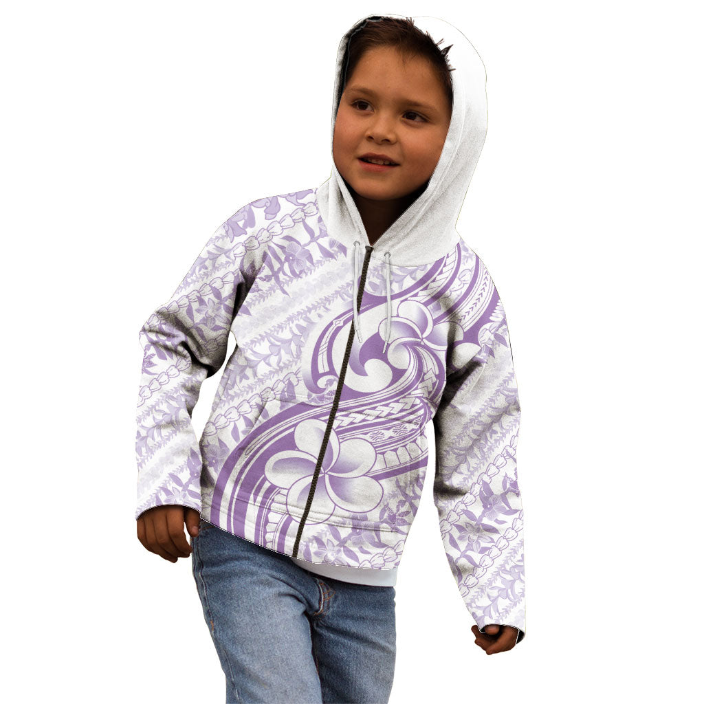 Hawaii Plumeria Lokelani Pikake Lei Kid Hoodie Poni Polynesian Tattoo LT9 - Polynesian Pride