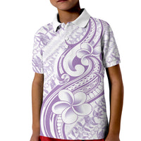 Hawaii Plumeria Lokelani Pikake Lei Kid Polo Shirt Poni Polynesian Tattoo LT9 Kid Purple - Polynesian Pride
