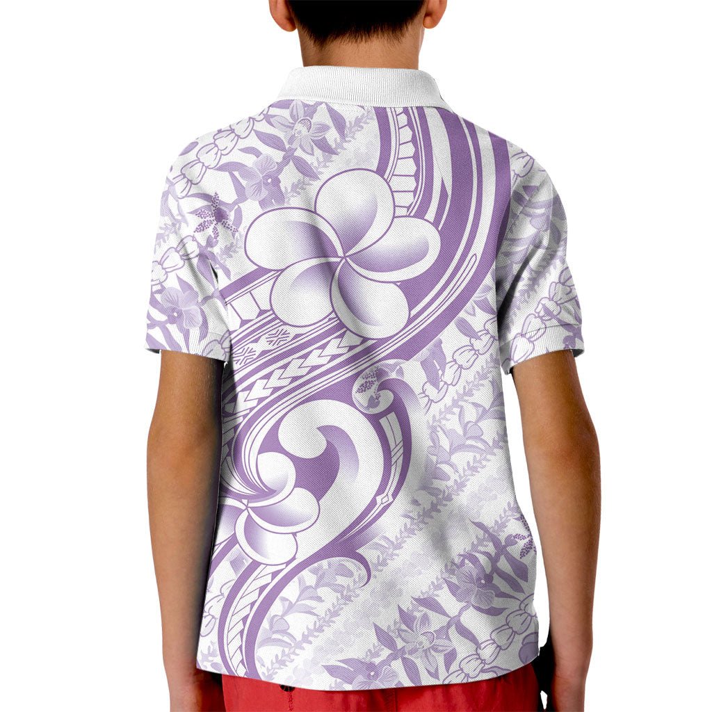 Hawaii Plumeria Lokelani Pikake Lei Kid Polo Shirt Poni Polynesian Tattoo LT9 - Polynesian Pride