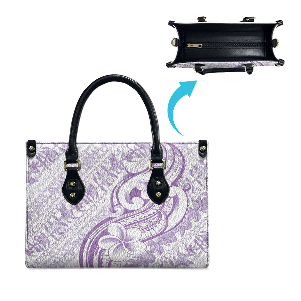 Hawaii Plumeria Lokelani Pikake Lei Leather Bag Poni Polynesian Tattoo LT9 - Polynesian Pride
