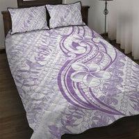 Hawaii Plumeria Lokelani Pikake Lei Quilt Bed Set Poni Polynesian Tattoo LT9 Purple - Polynesian Pride