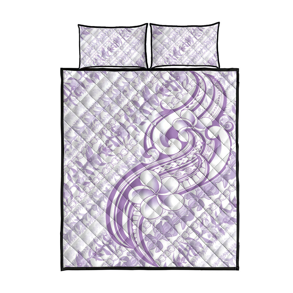 Hawaii Plumeria Lokelani Pikake Lei Quilt Bed Set Poni Polynesian Tattoo LT9 - Polynesian Pride