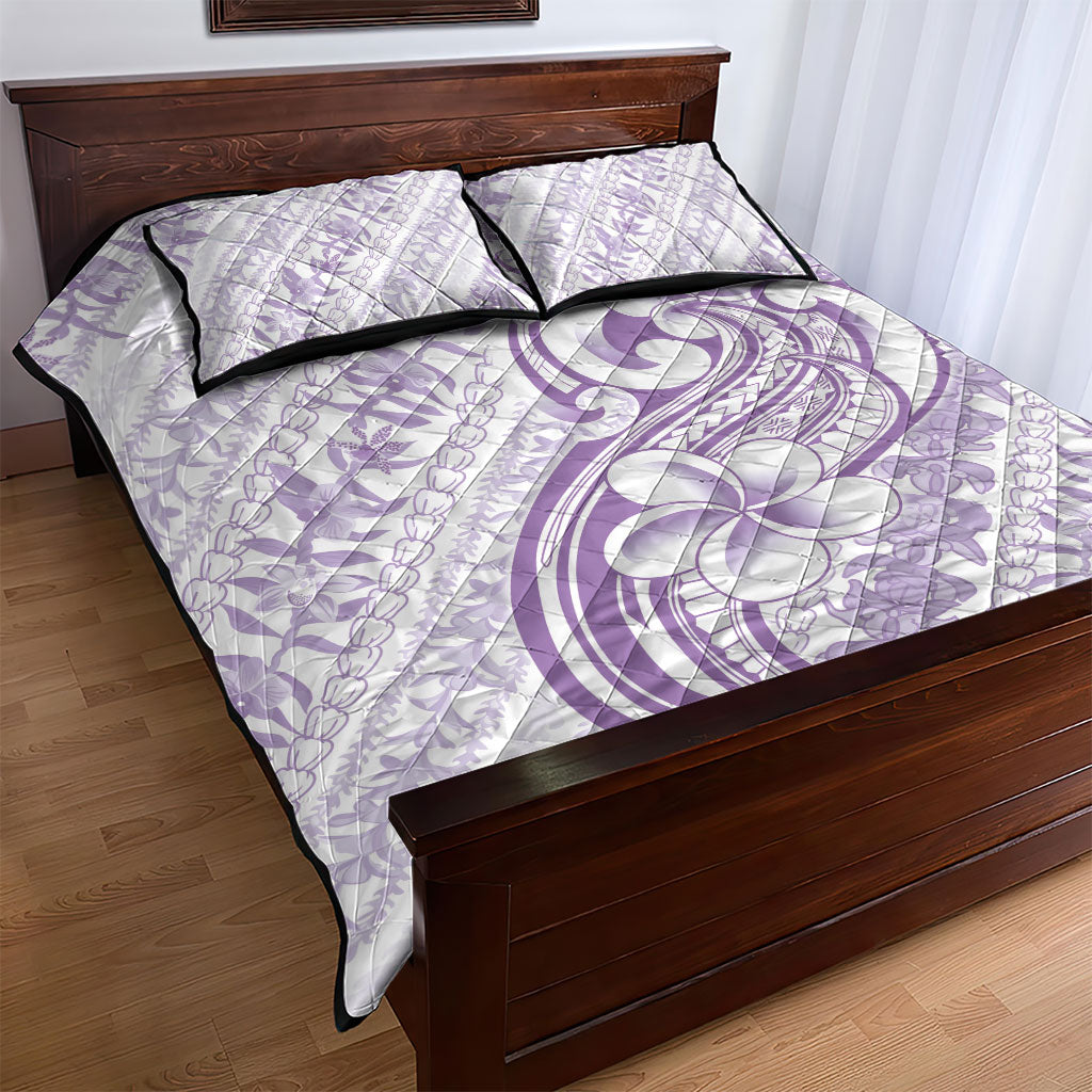 Hawaii Plumeria Lokelani Pikake Lei Quilt Bed Set Poni Polynesian Tattoo LT9 - Polynesian Pride