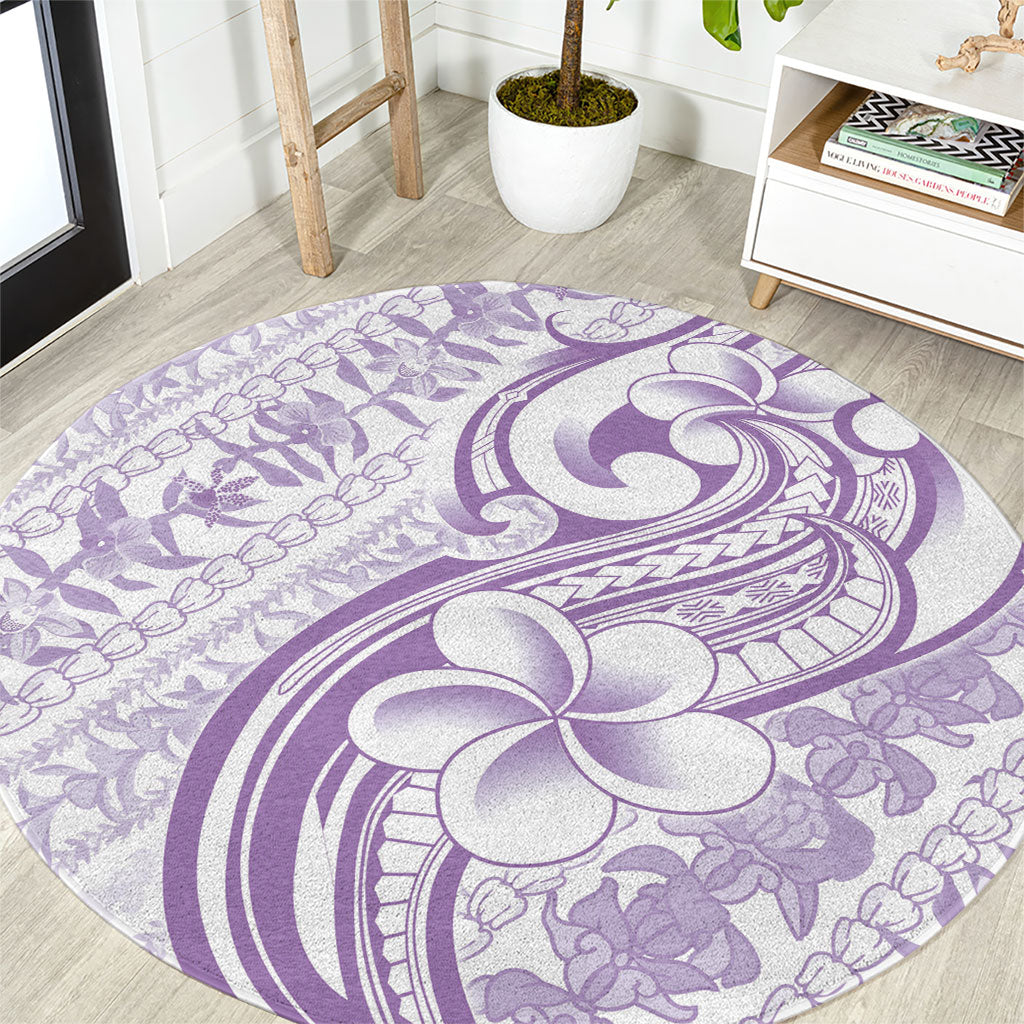 Hawaii Plumeria Lokelani Pikake Lei Round Carpet Poni Polynesian Tattoo