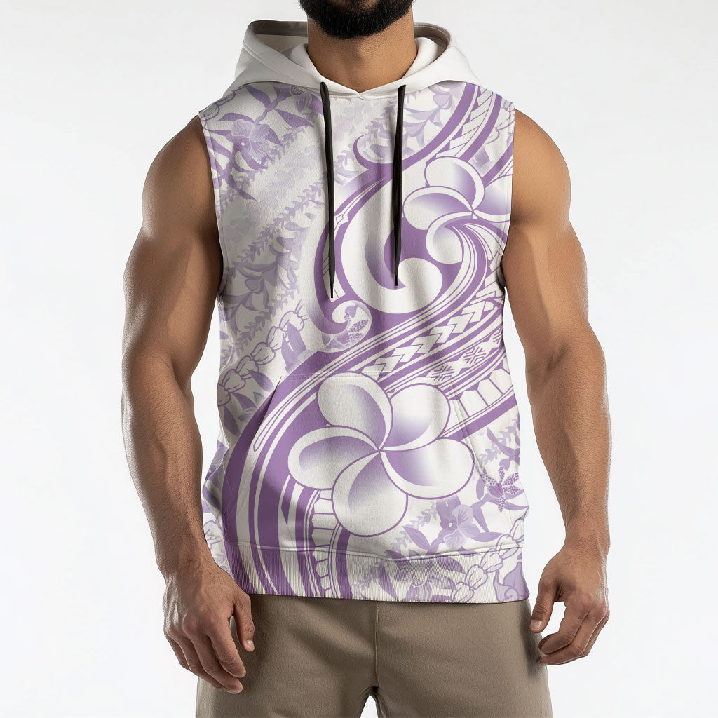 Hawaii Plumeria Lokelani Pikake Lei Sleeveless Hoodie Poni Polynesian Tattoo LT9 - Polynesian Pride