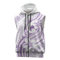 Hawaii Plumeria Lokelani Pikake Lei Sleeveless Zip Hoodie Poni Polynesian Tattoo LT9 Purple - Polynesian Pride