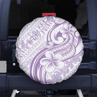 Hawaii Plumeria Lokelani Pikake Lei Spare Tire Cover Poni Polynesian Tattoo LT9 No hole Purple - Polynesian Pride