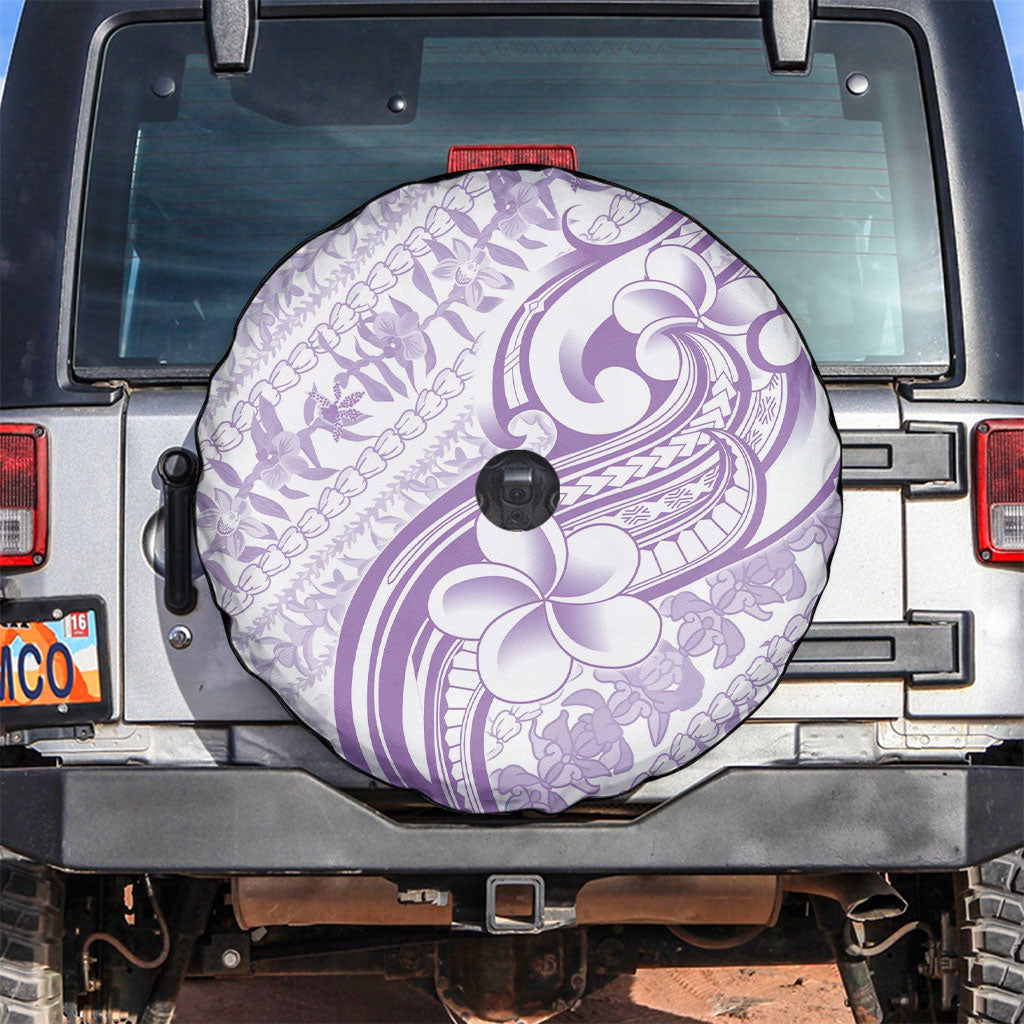 Hawaii Plumeria Lokelani Pikake Lei Spare Tire Cover Poni Polynesian Tattoo LT9 Purple - Polynesian Pride