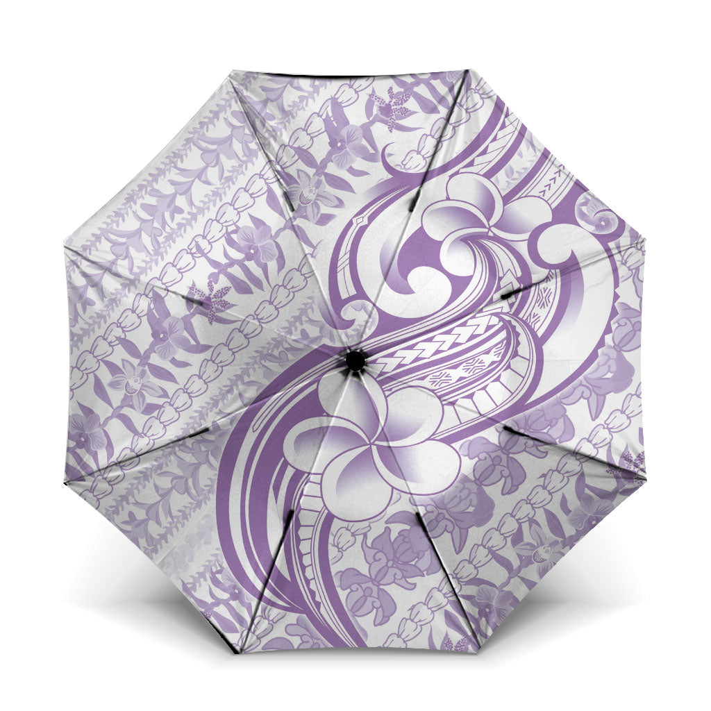 Hawaii Plumeria Lokelani Pikake Lei Umbrella Poni Polynesian Tattoo LT9 One Size Folded 11.42 inch Opened Diameter 37.4 inch Purple - Polynesian Pride