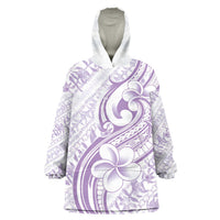 Hawaii Plumeria Lokelani Pikake Lei Wearable Blanket Hoodie Poni Polynesian Tattoo LT9 One Size Purple - Polynesian Pride