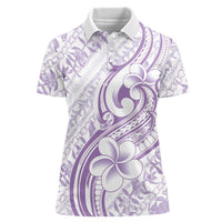 Hawaii Plumeria Lokelani Pikake Lei Women Polo Shirt Poni Polynesian Tattoo LT9 Female Purple - Polynesian Pride