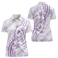 Hawaii Plumeria Lokelani Pikake Lei Women Polo Shirt Poni Polynesian Tattoo LT9 - Polynesian Pride