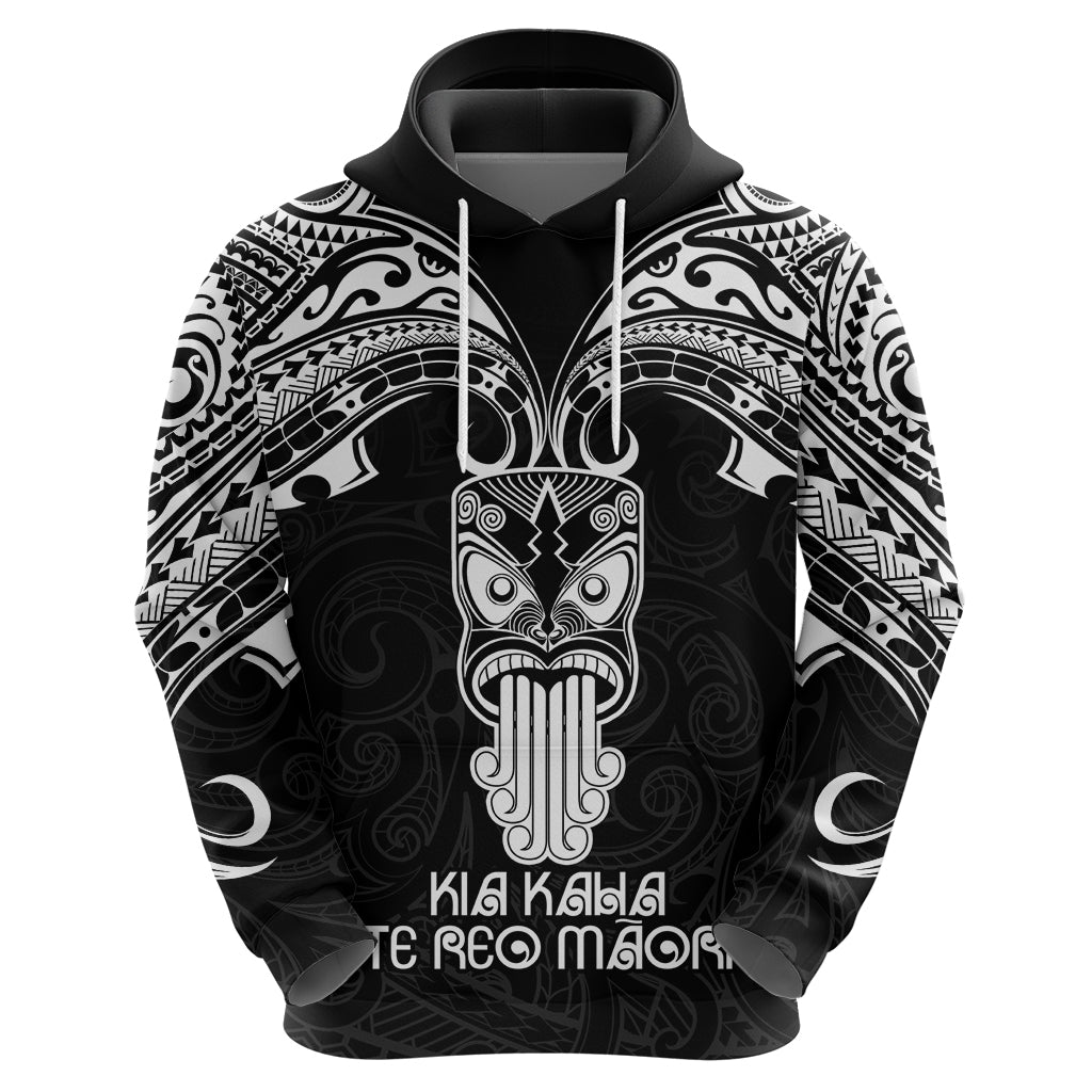 New Zealand Te Reo Maori Hoodie Kia Kaha Maori Language Week Black Style LT9 - Polynesian Pride
