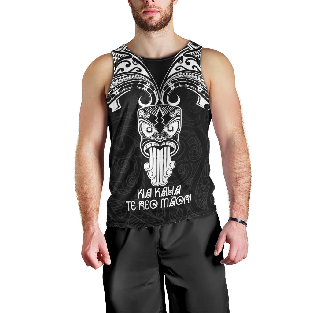 New Zealand Te Reo Maori Men Tank Top Kia Kaha Maori Language Week Black Style LT9 - Polynesian Pride