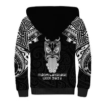 New Zealand Te Reo Maori Sherpa Hoodie Kia Kaha Maori Language Week Black Style LT9 - Polynesian Pride