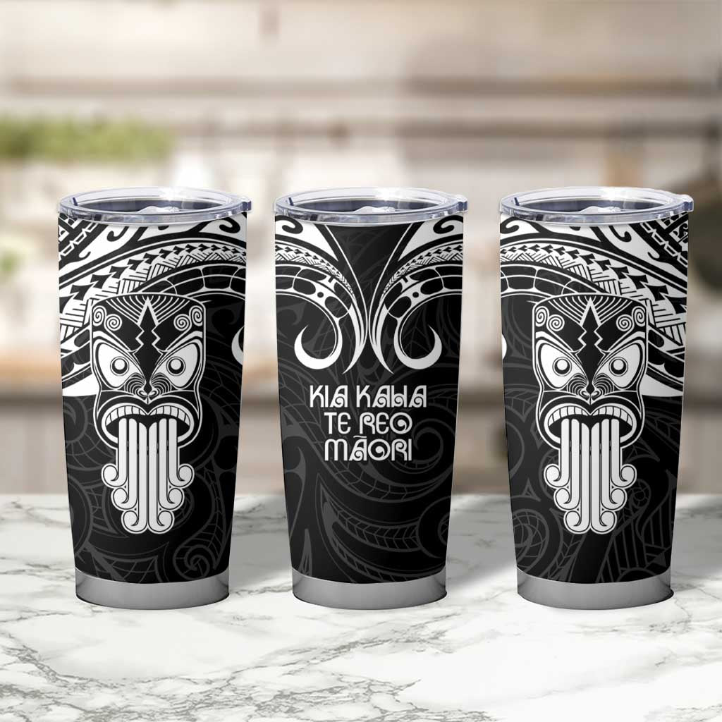 New Zealand Te Reo Maori Tumbler Cup Kia Kaha Maori Language Week Black Style LT9 - Polynesian Pride