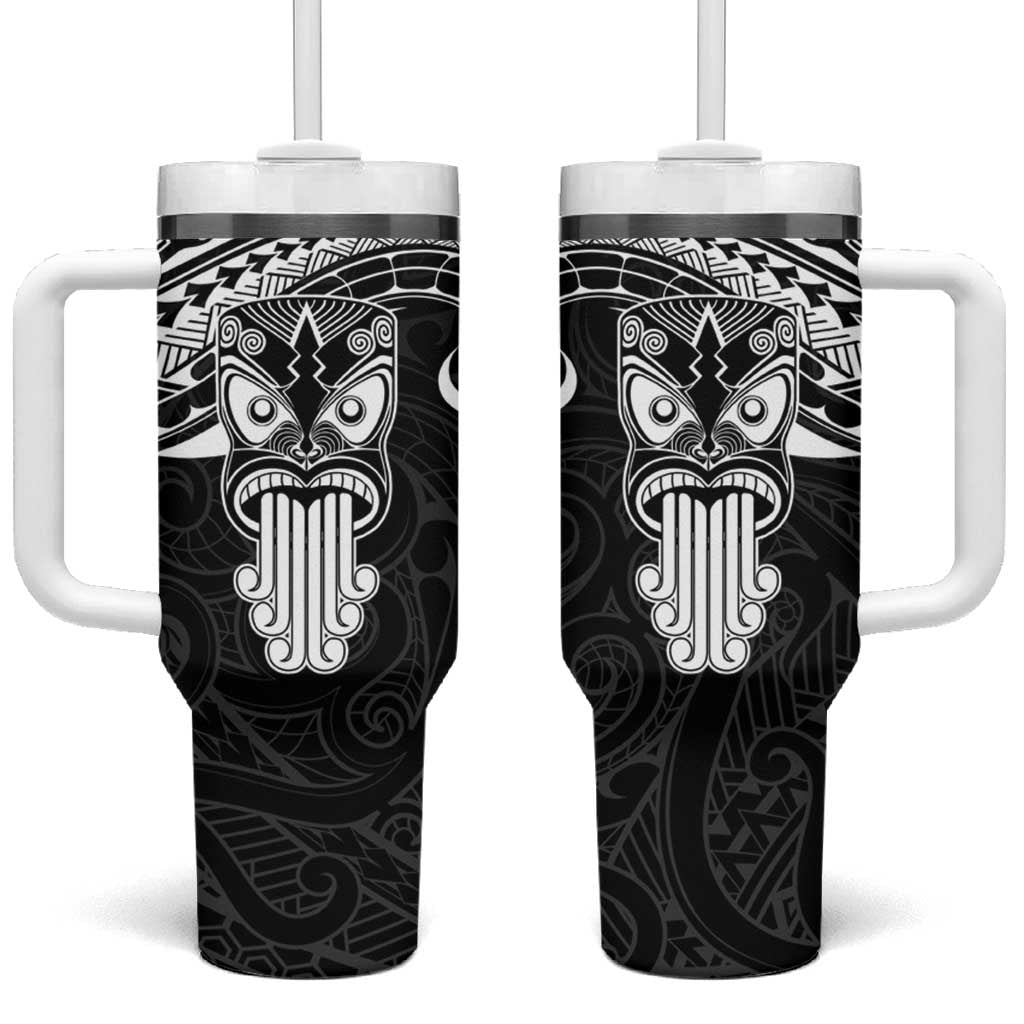 New Zealand Te Reo Maori Tumbler With Handle Kia Kaha Maori Language Week Black Style LT9 One Size: 40 oz Black - Polynesian Pride