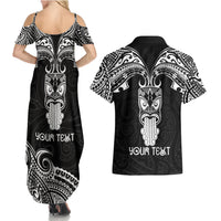 Personalised New Zealand Te Reo Maori Couples Matching Summer Maxi Dress and Hawaiian Shirt Kia Kaha Maori Language Week Black Style LT9 - Polynesian Pride
