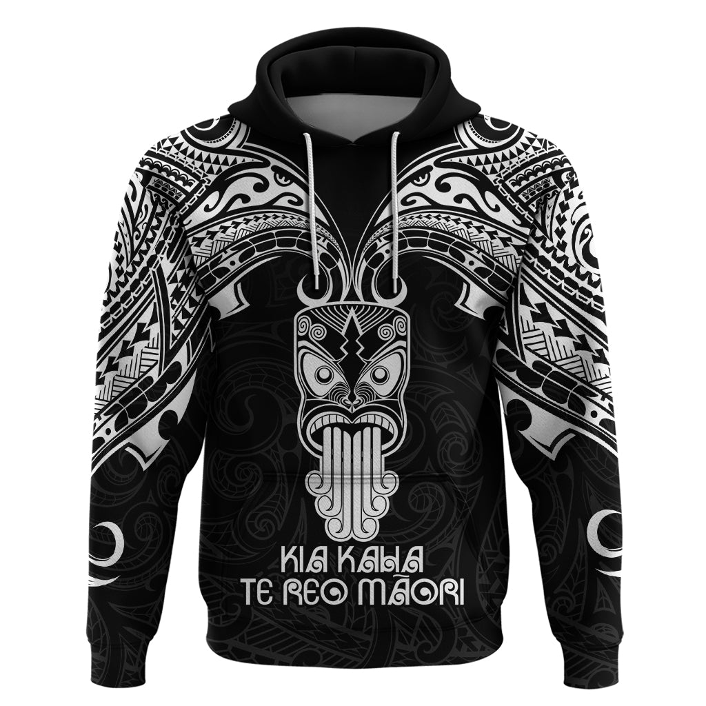 Personalised New Zealand Te Reo Maori Hoodie Kia Kaha Maori Language Week Black Style LT9 Black - Polynesian Pride