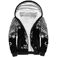 Personalised New Zealand Te Reo Maori Sherpa Hoodie Kia Kaha Maori Language Week Black Style LT9 Unisex Black - Polynesian Pride