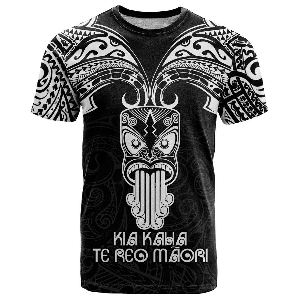Personalised New Zealand Te Reo Maori T Shirt Kia Kaha Maori Language Week Black Style LT9 Black - Polynesian Pride