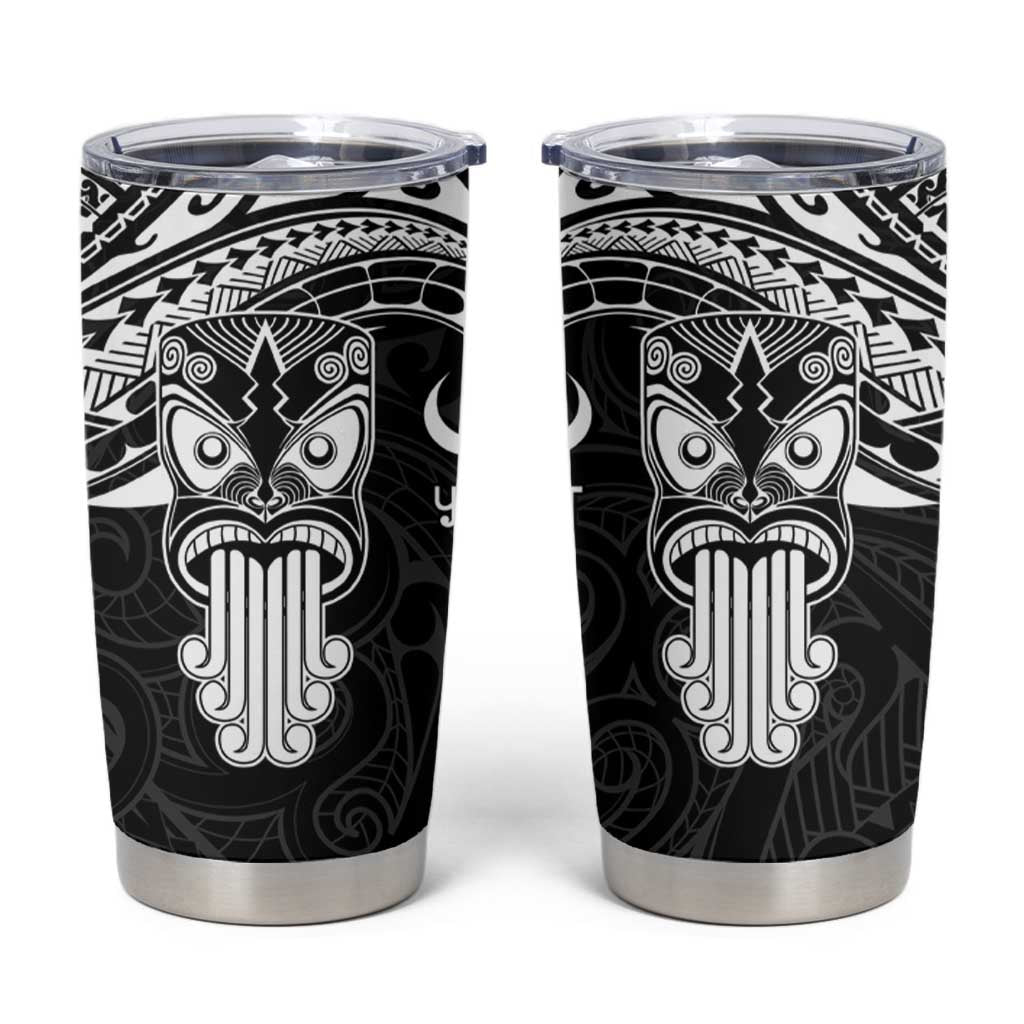 Personalised New Zealand Te Reo Maori Tumbler Cup Kia Kaha Maori Language Week Black Style